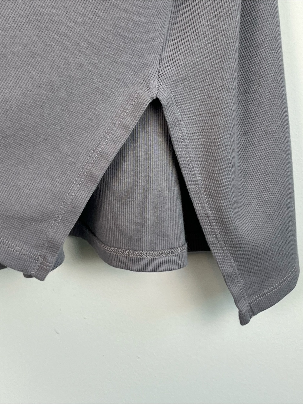 PJ Harlow Frankie gray Supima cotton modal blend pajama lounge top, medium. - Picture 3 of 7